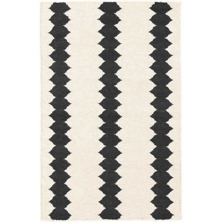 Dash and Albert Rugs Senna Geometric Handwoven Dhurrie Ivory/Black Area Rug Wayfair
